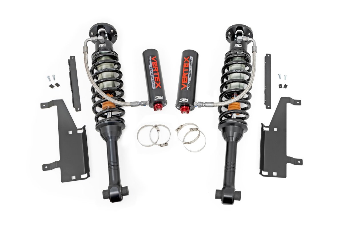 Ford Bronco Coilover Suspension Kit - Rear - Rough Country - 2.5 Vertex 8-Stage Adjustable Reservoir - '21-'25